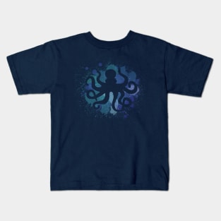 Blue watercolor octopus Kids T-Shirt